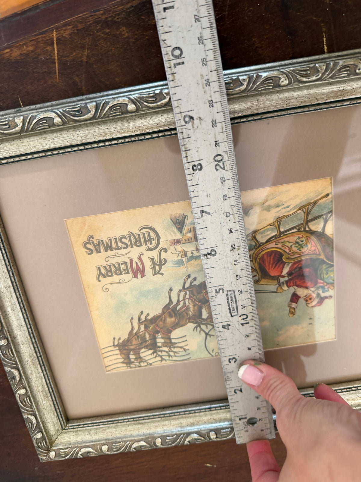 Silver framed merry Christmas art