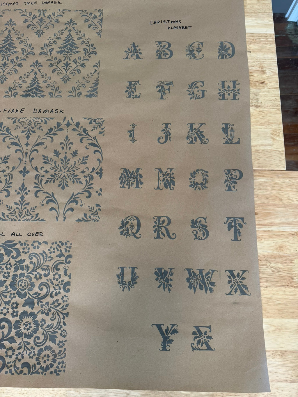 New Christmas Alphabet Reusable JRV Stencil