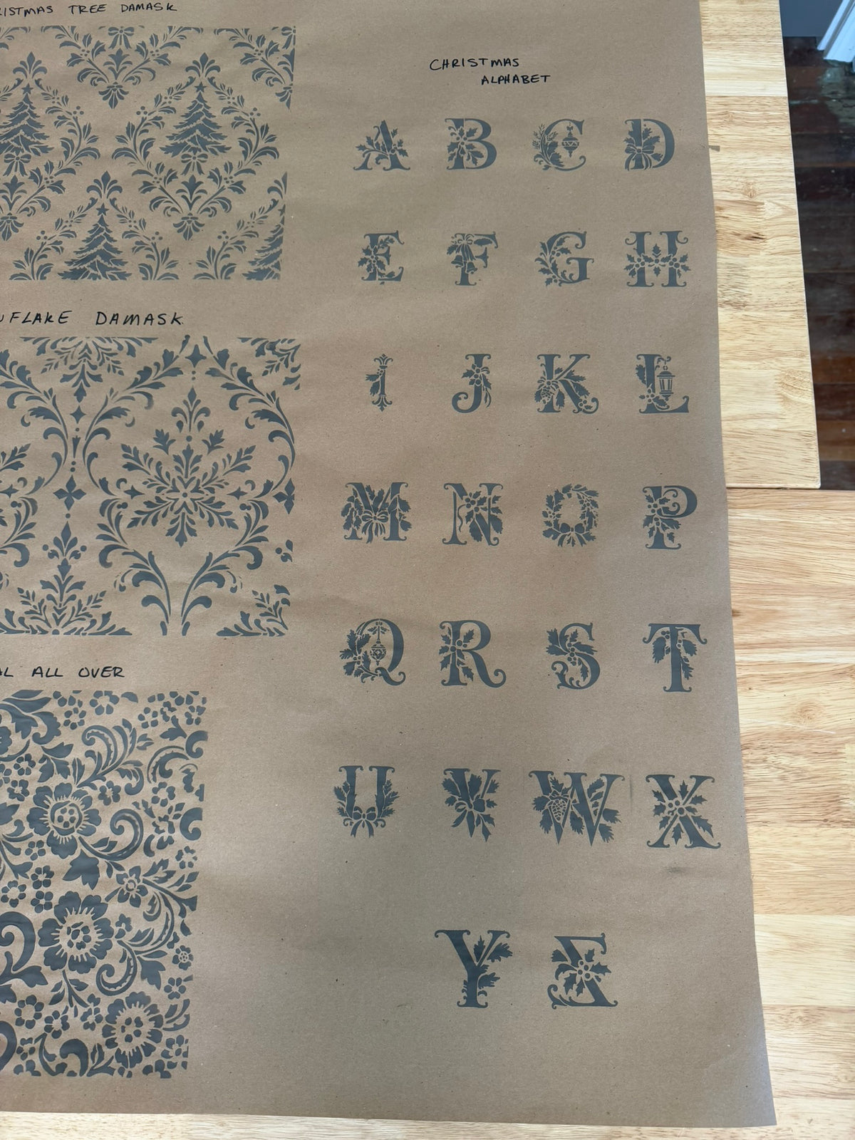 New Christmas Alphabet Reusable JRV Stencil