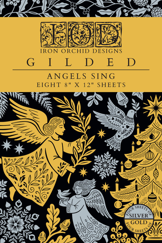 Angels Sing | Gilded Foil Transfer | IOD Iron Orchid Designs