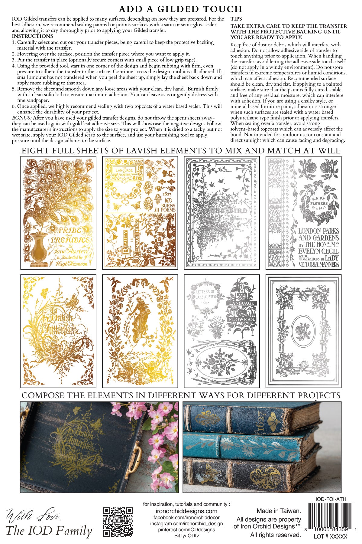 Athenæum | Gilded Foil Transfer | IOD Iron Orchid Designs