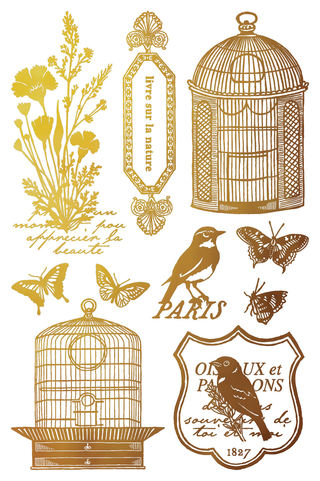 Papillon | Gilded Foil Transfer | IOD Iron Orchid Designs