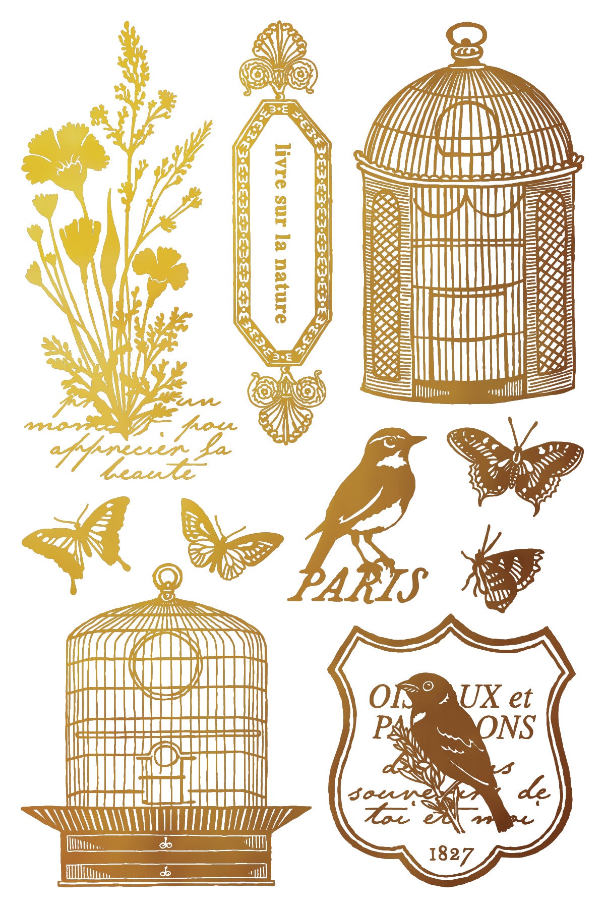 Papillon | Gilded Foil Transfer | IOD Iron Orchid Designs