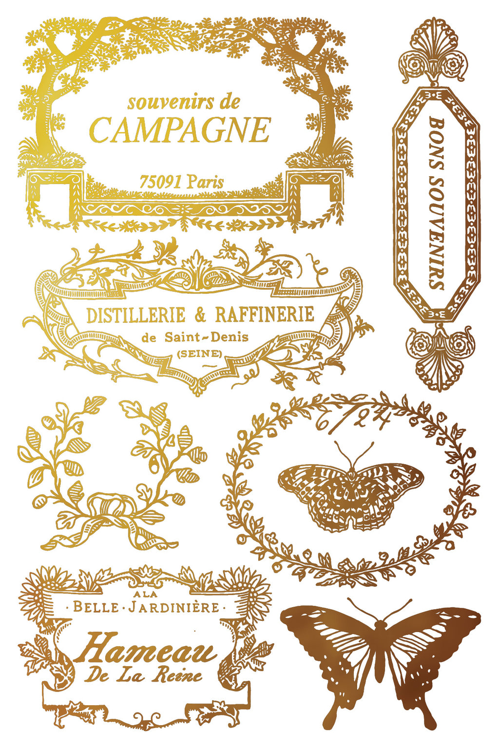 Papillon | Gilded Foil Transfer | IOD Iron Orchid Designs