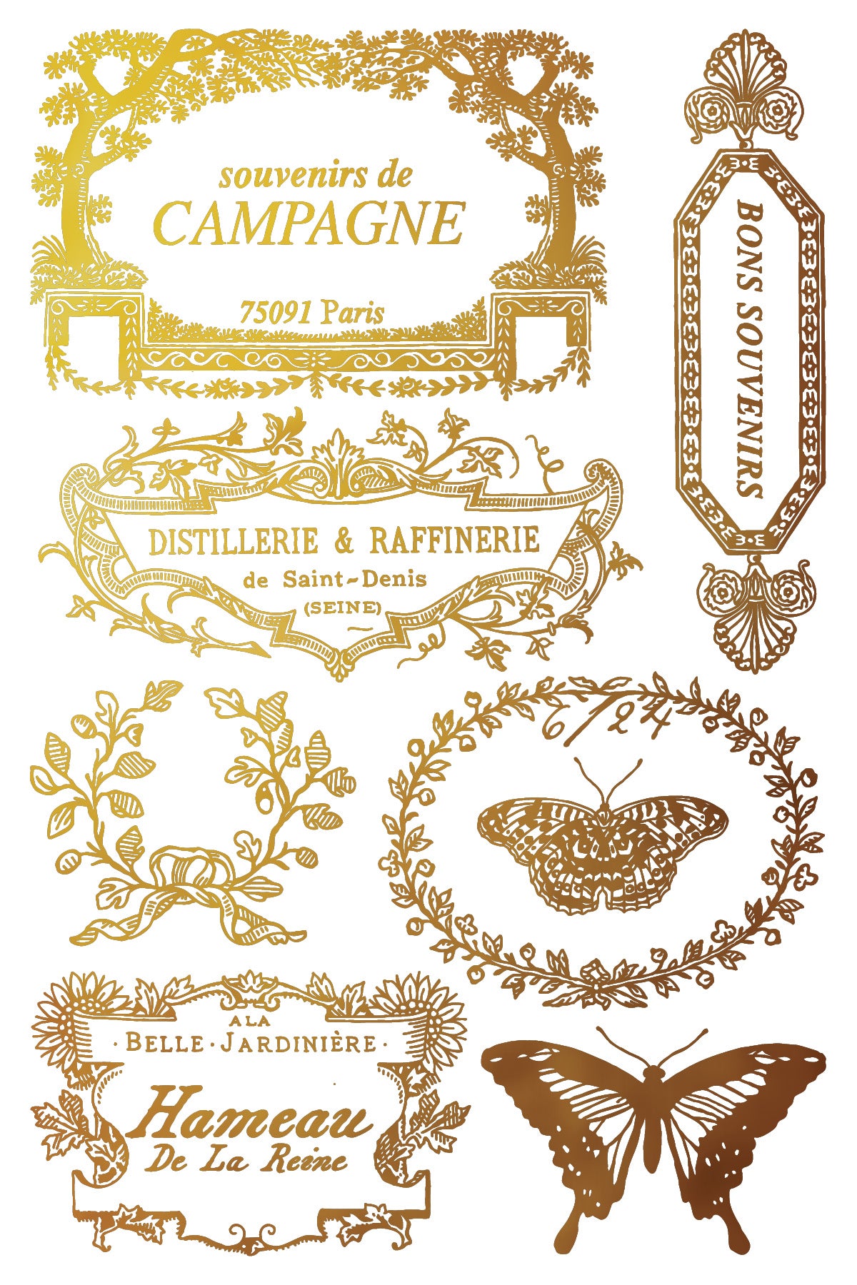 Papillon | Gilded Foil Transfer | IOD Iron Orchid Designs