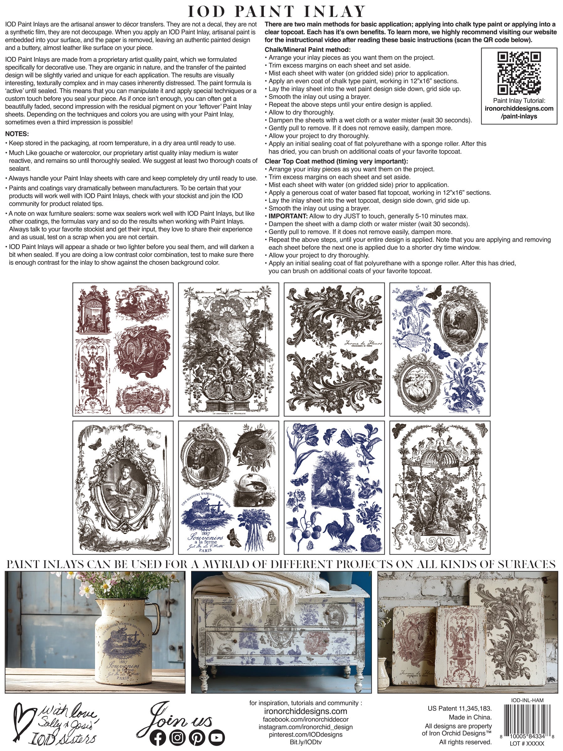Hameau De La Reine | Paint Inlay | IOD Iron Orchid Designs