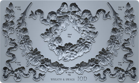 Wreath and Swags | Mould | IOD Iron Orchid Designs