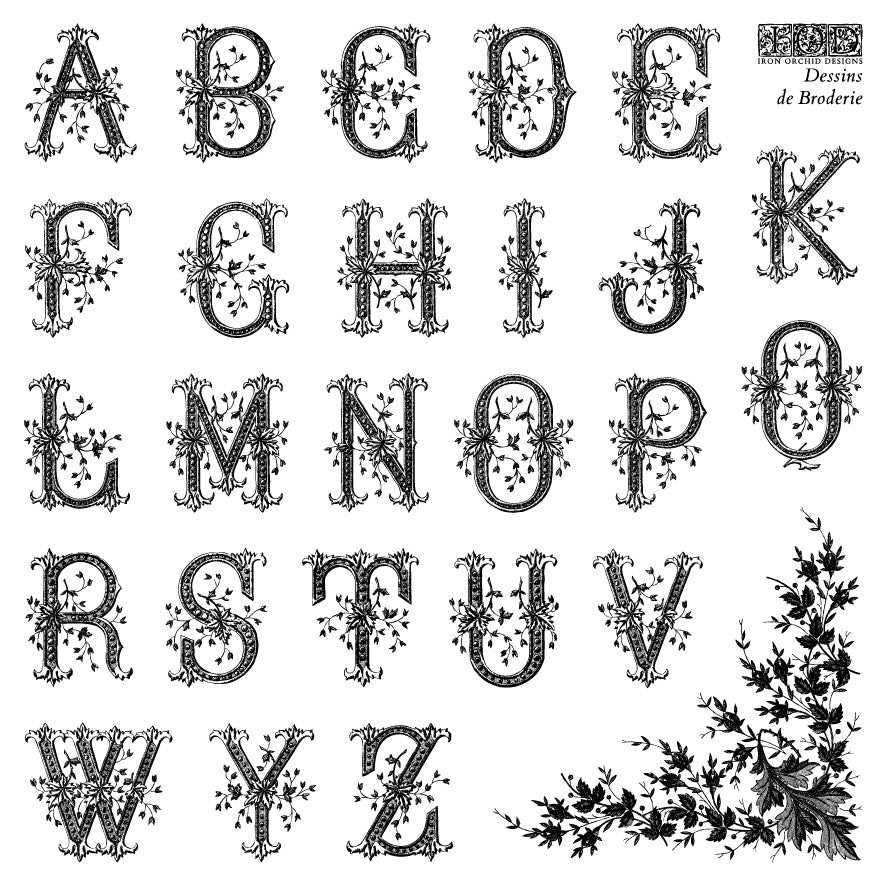 Dessins de Broderie | Stamp | IOD Iron Orchid Designs *does not include lowercase x, see description*