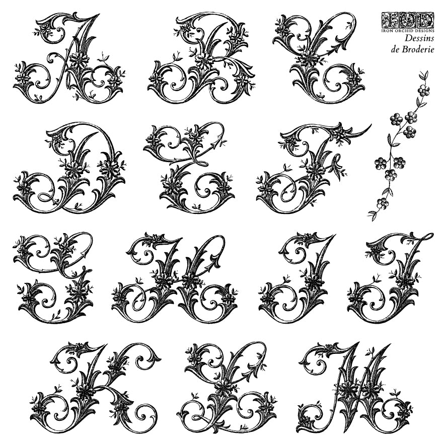 Dessins de Broderie | Stamp | IOD Iron Orchid Designs *does not include lowercase x, see description*