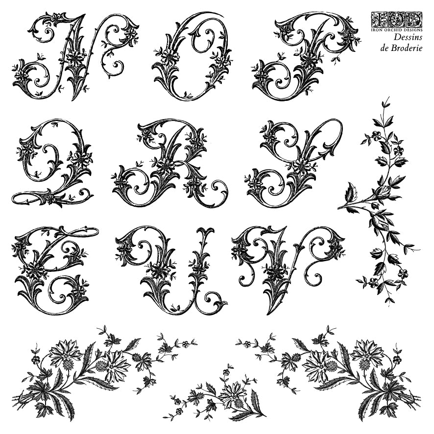 Dessins de Broderie | Stamp | IOD Iron Orchid Designs *does not include lowercase x, see description*
