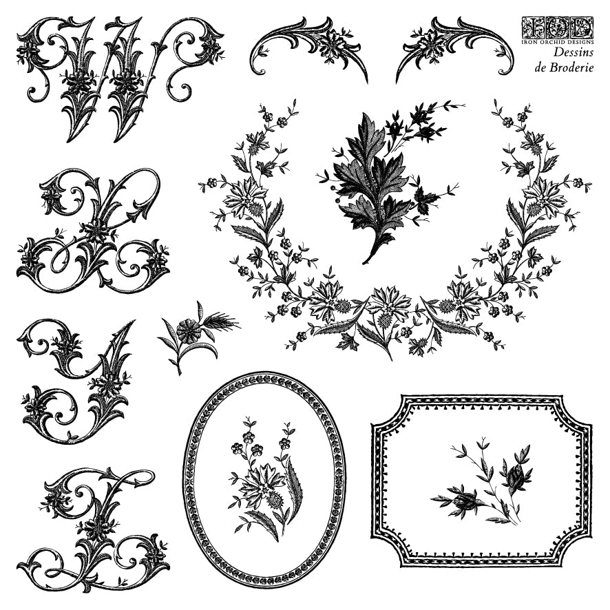Dessins de Broderie | Stamp | IOD Iron Orchid Designs *does not include lowercase x, see description*