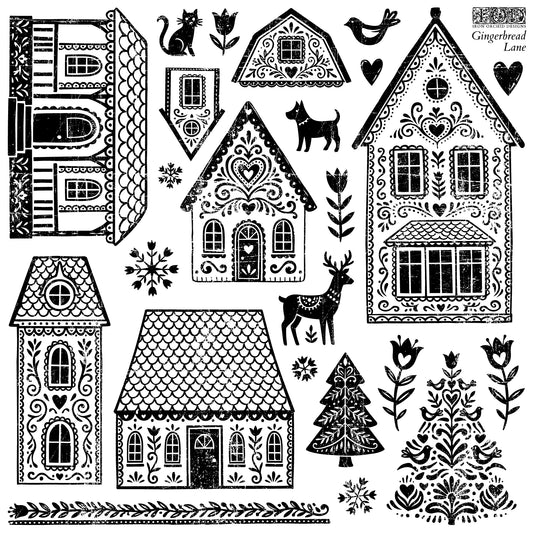 Gingerbread Lane | Stamp | IOD Iron Orchid Designs