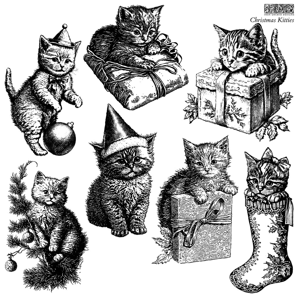 Christmas Kitties | Stamp | IOD Iron Orchid Designs