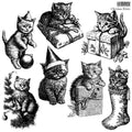 Christmas Kitties | Stamp | IOD Iron Orchid Designs