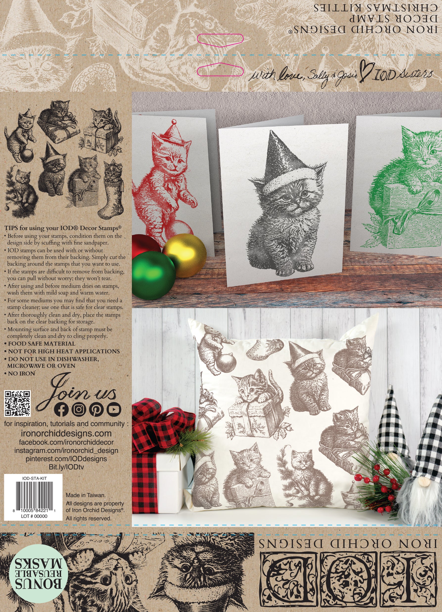 Christmas Kitties | Stamp | IOD Iron Orchid Designs