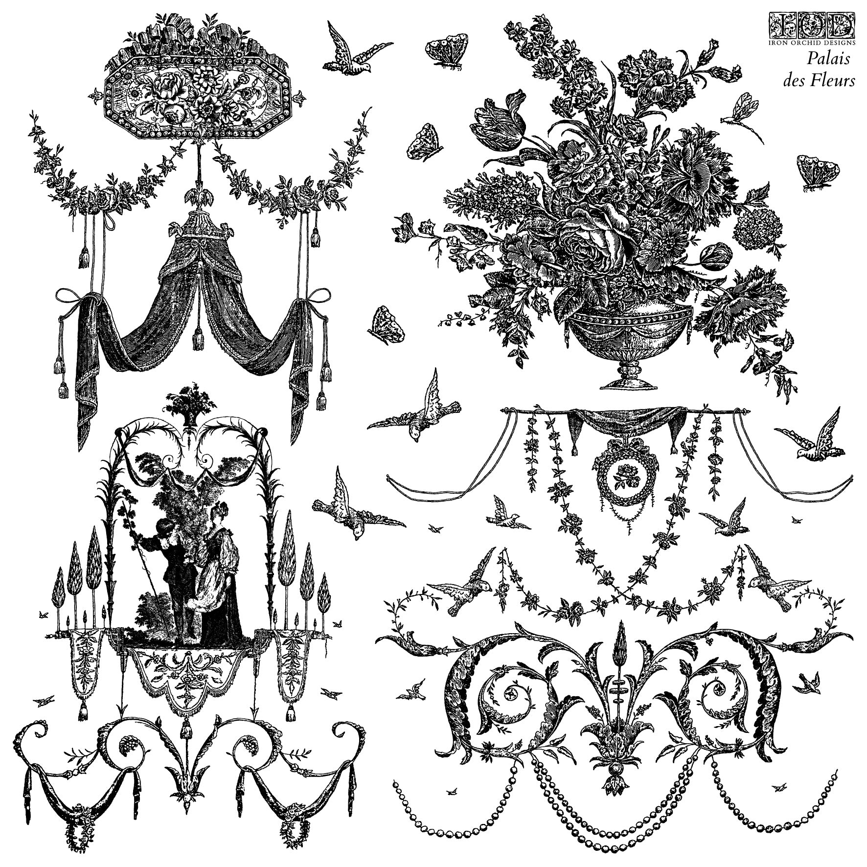 Palais Des Fleurs | Stamp | IOD Iron Orchid Designs