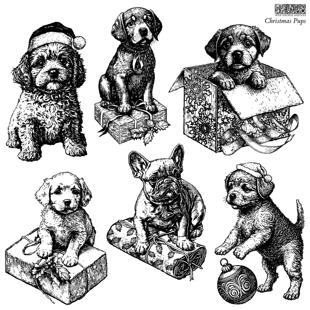 Christmas Pups | Stamp | IOD Iron Orchid Designs