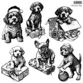 Christmas Pups | Stamp | IOD Iron Orchid Designs