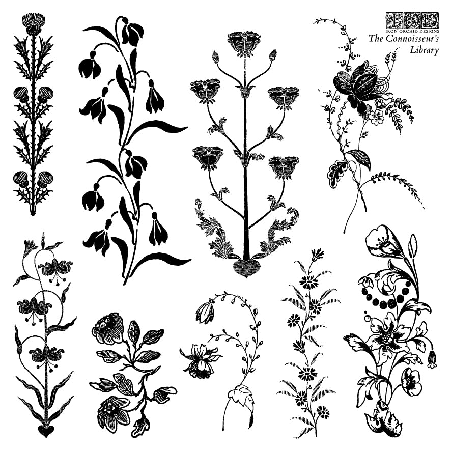 The Connoisseur's Library Labels | Stamp | IOD Iron Orchid Designs