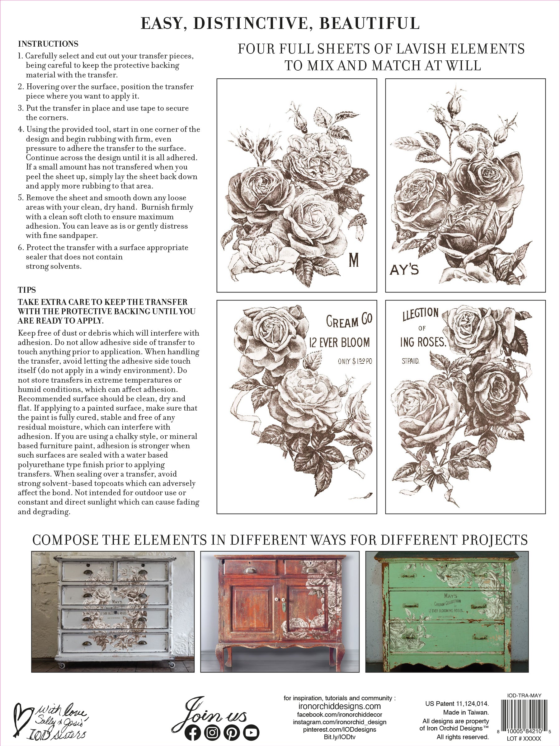 May's Roses | Transfer | IOD Iron Orchid Designs