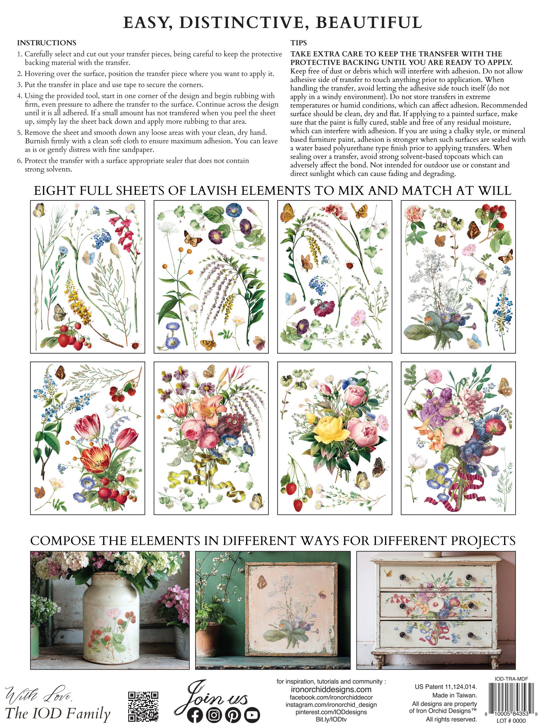 Marché des Fleurs | Transfer | IOD Iron Orchid Designs