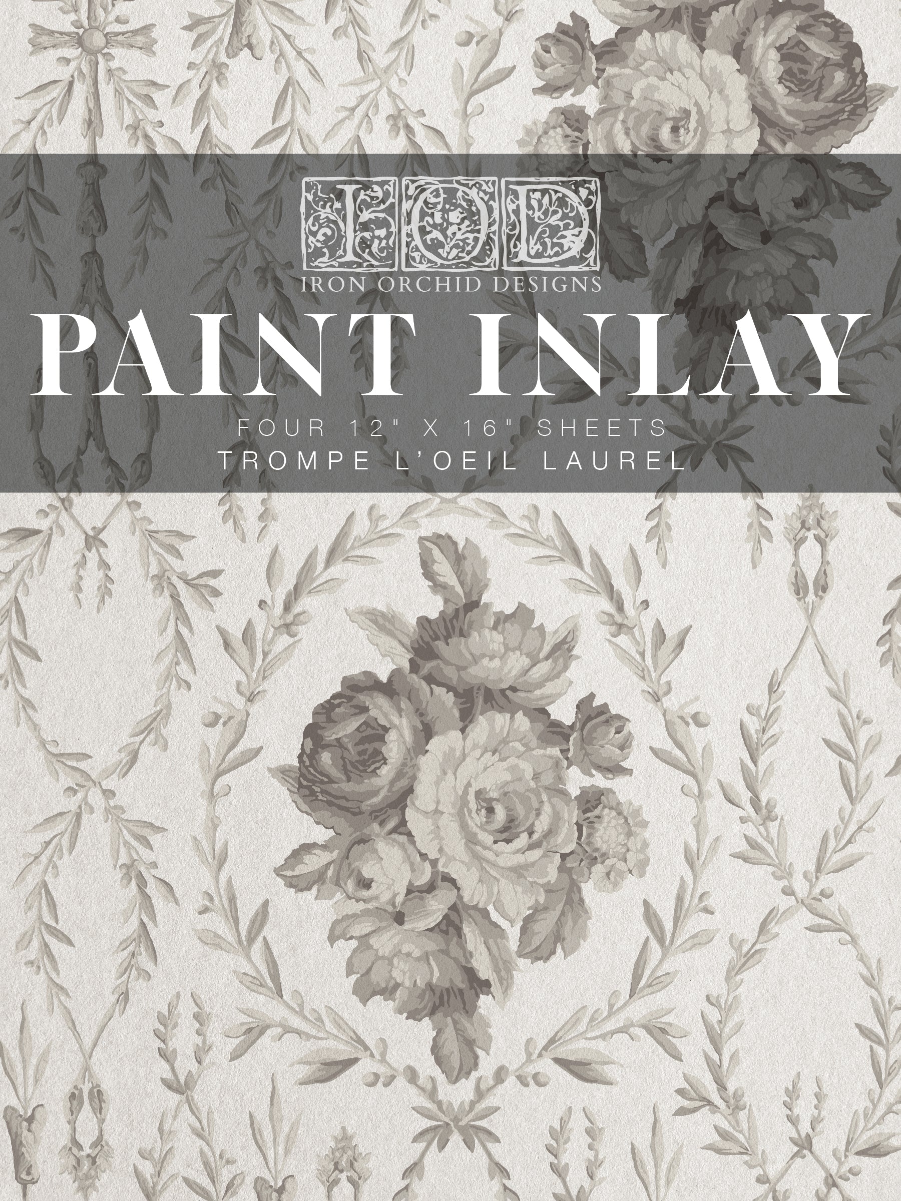 Trompe L’oeil Laurel | Paint Inlay | IOD Iron Orchid Designs