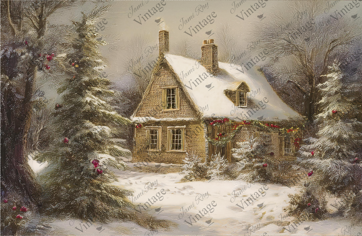 Winter Cottage | Discontinued JRV MEDIUM Rice Paper