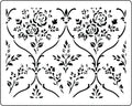 New Romantic Rose Damask Reusable JRV Stencil