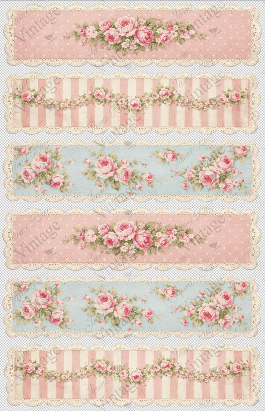 Pink Rose Swag | JRV Medium Rice Paper