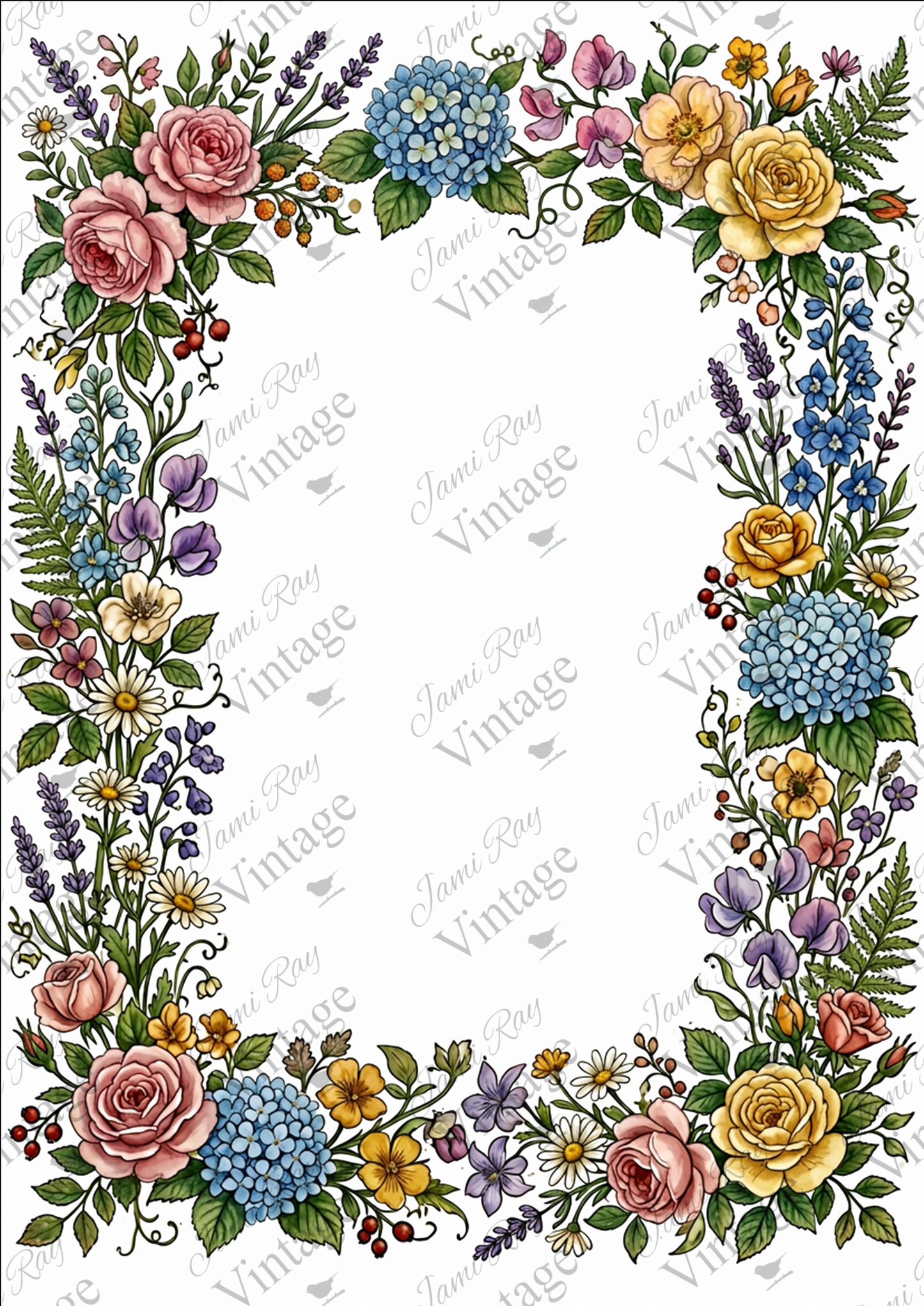 Floral Frame | JRV A4 Rice Paper