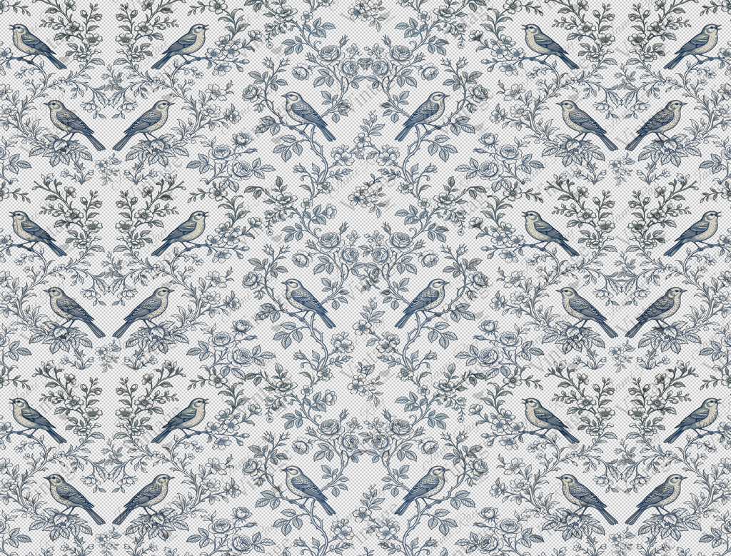 Blue Bird Toile | JRV Large Rice Paper 31-1/2x23-5/8"