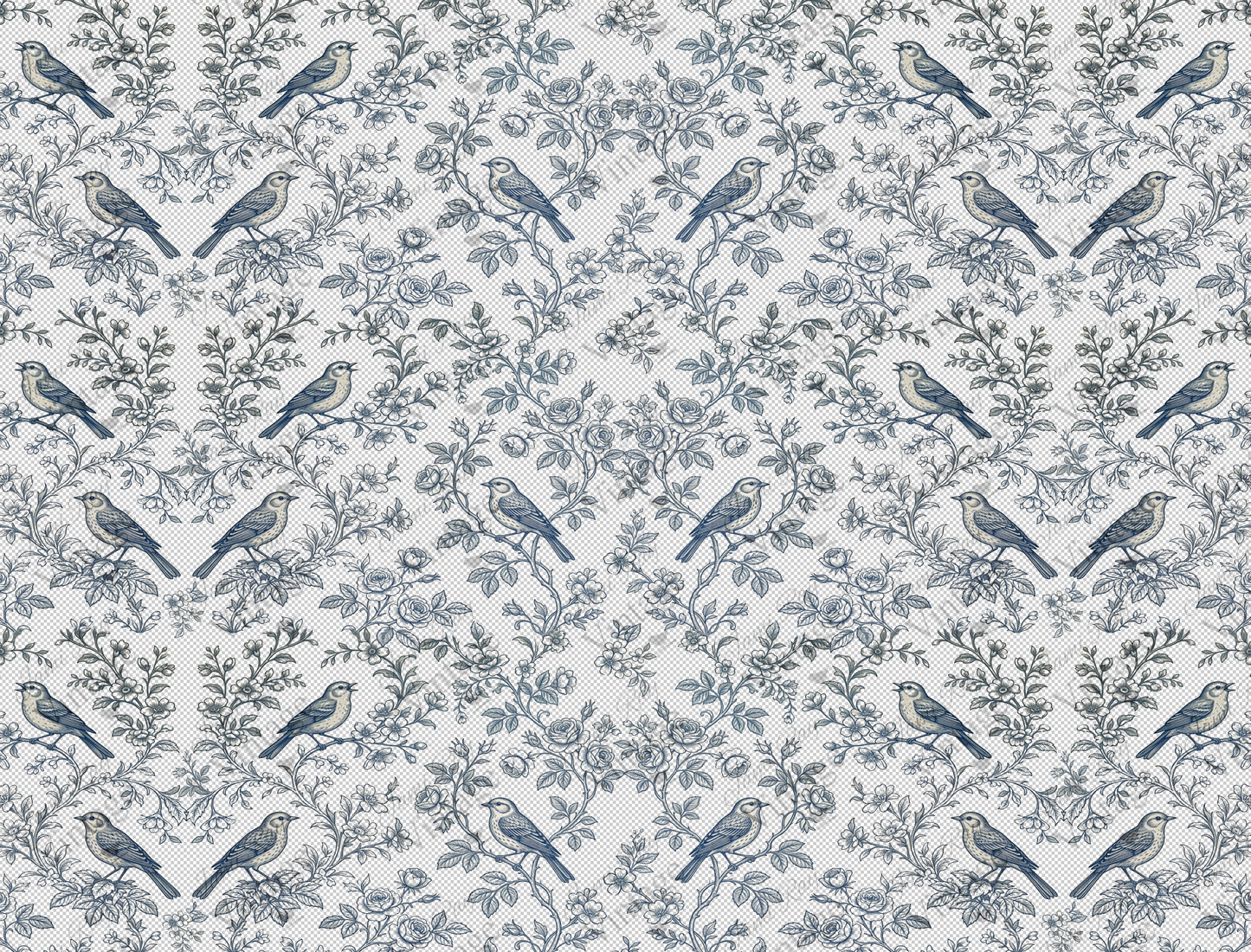 Blue Bird Toile | JRV Large Rice Paper 31-1/2x24"