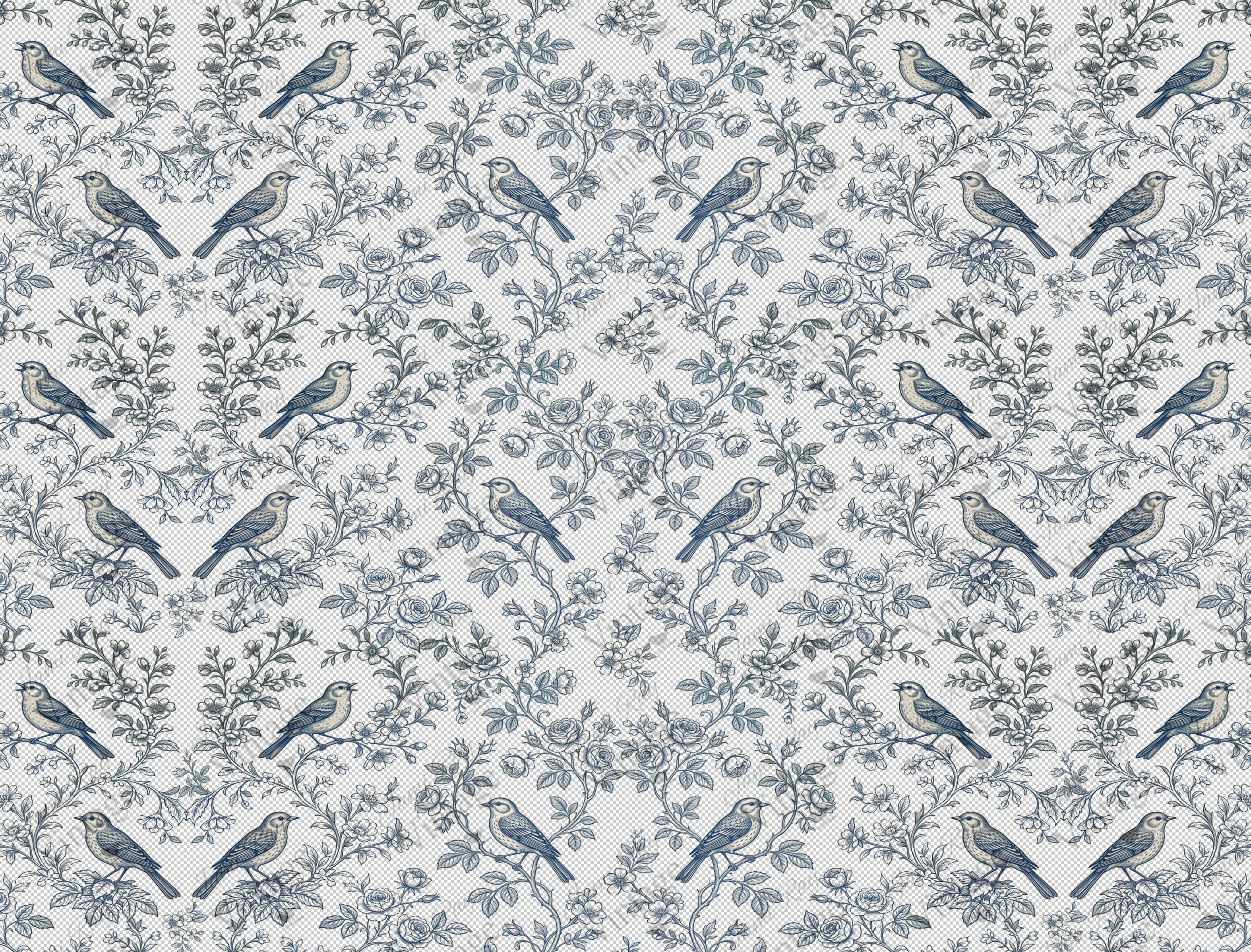 Blue Bird Toile | JRV Large Rice Paper 31-1/2x23-5/8"