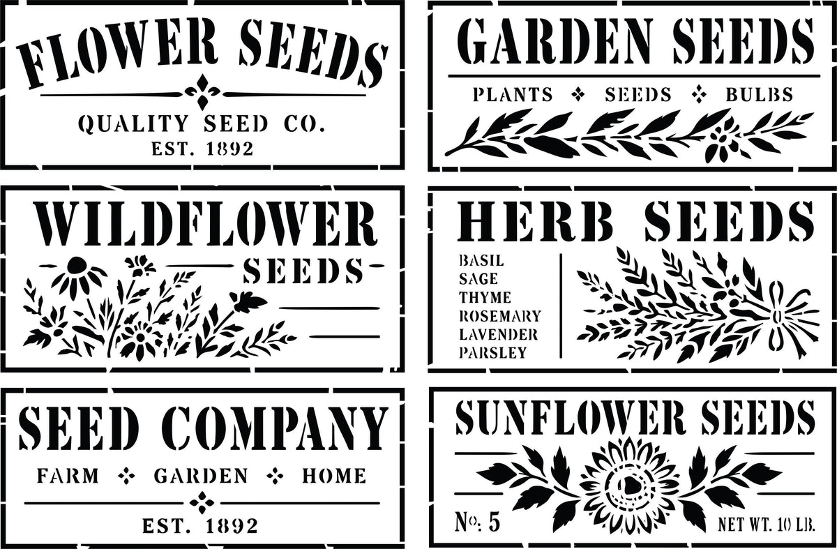 New Seed Labels Reusable JRV Stencil