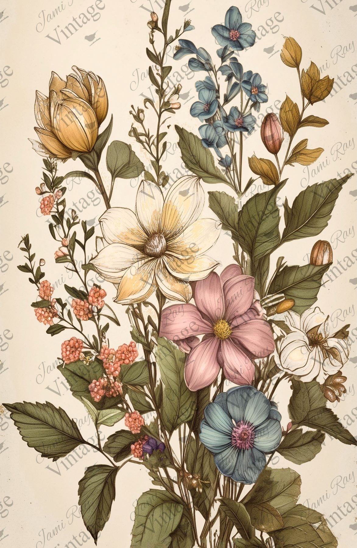 Wildflowers | JRV MEDIUM Rice Paper – Jami Ray Vintage
