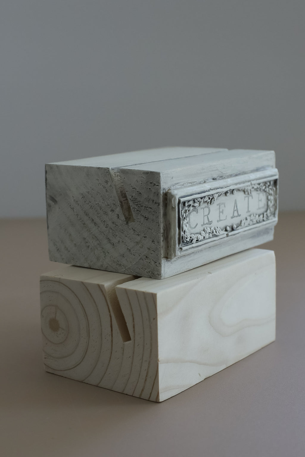 Wood Block Stands Set Of 2 | IOD Iron Orchid Designs