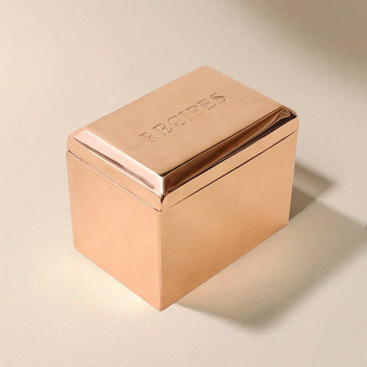 Heirloom Solid Copper Recipe Box