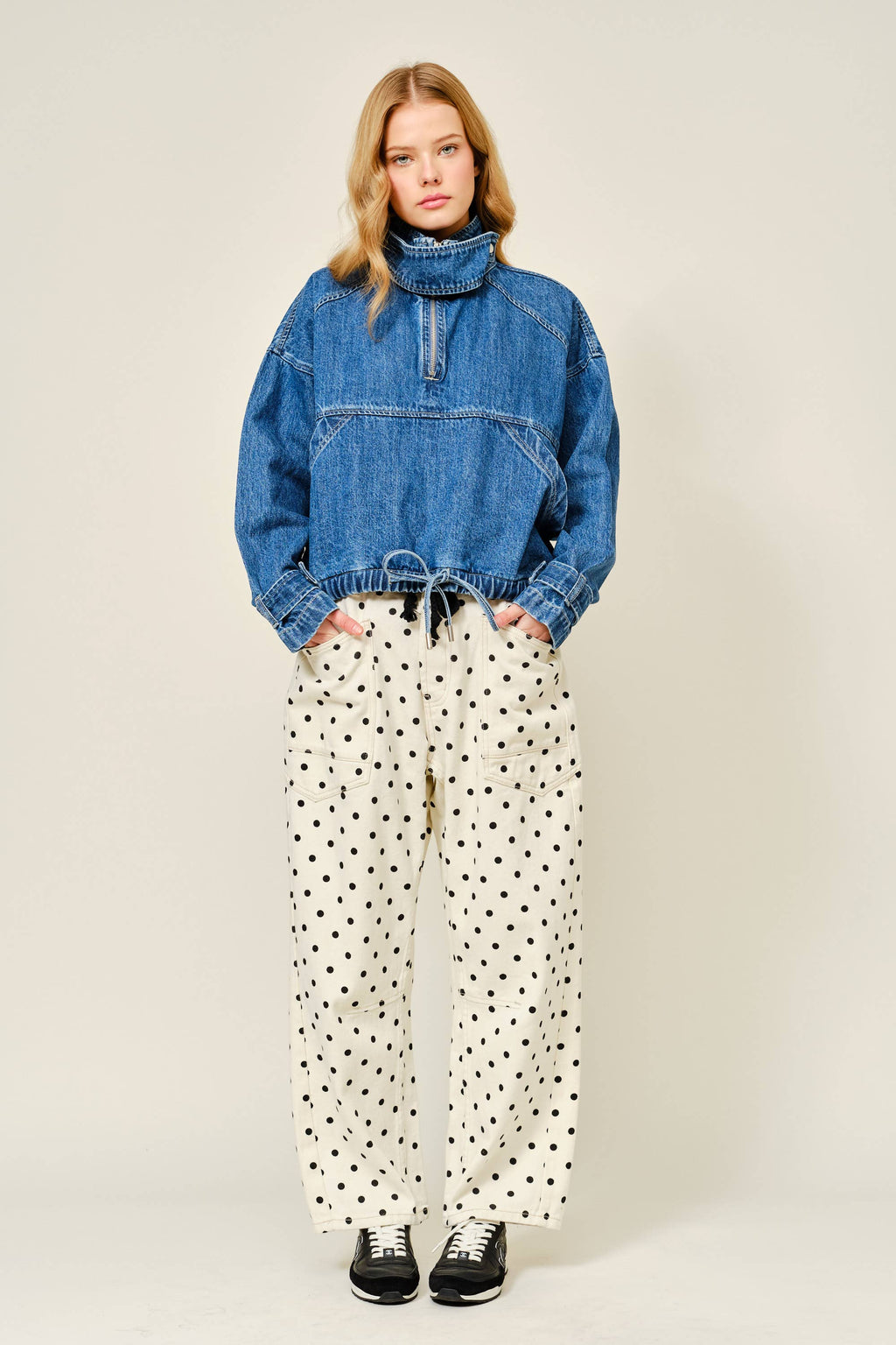 Polka Dot Barrel Jeans