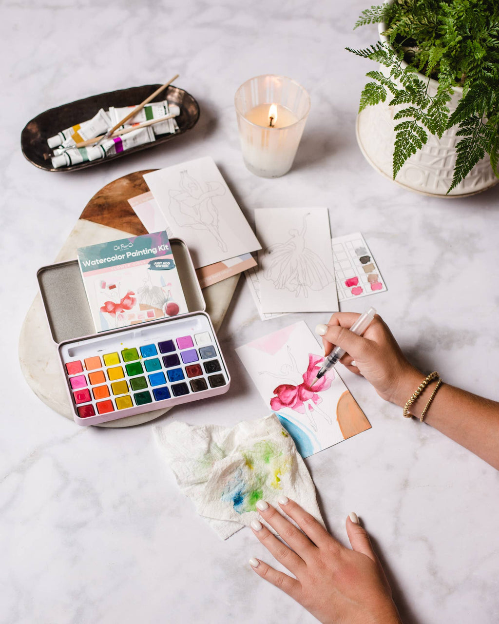 Flower Girls watercolor painting kit