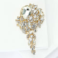 Elegant Vintage Large Floral Rhinestone Brooch