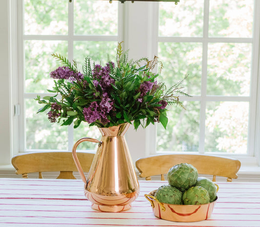 Large Solid Copper Heirloom Vase Pitcher