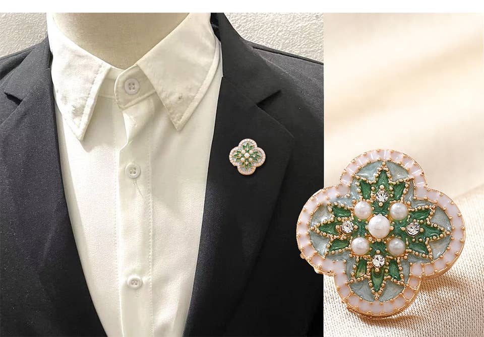Elegant Small Flower Enamel Lapel Pin Badge