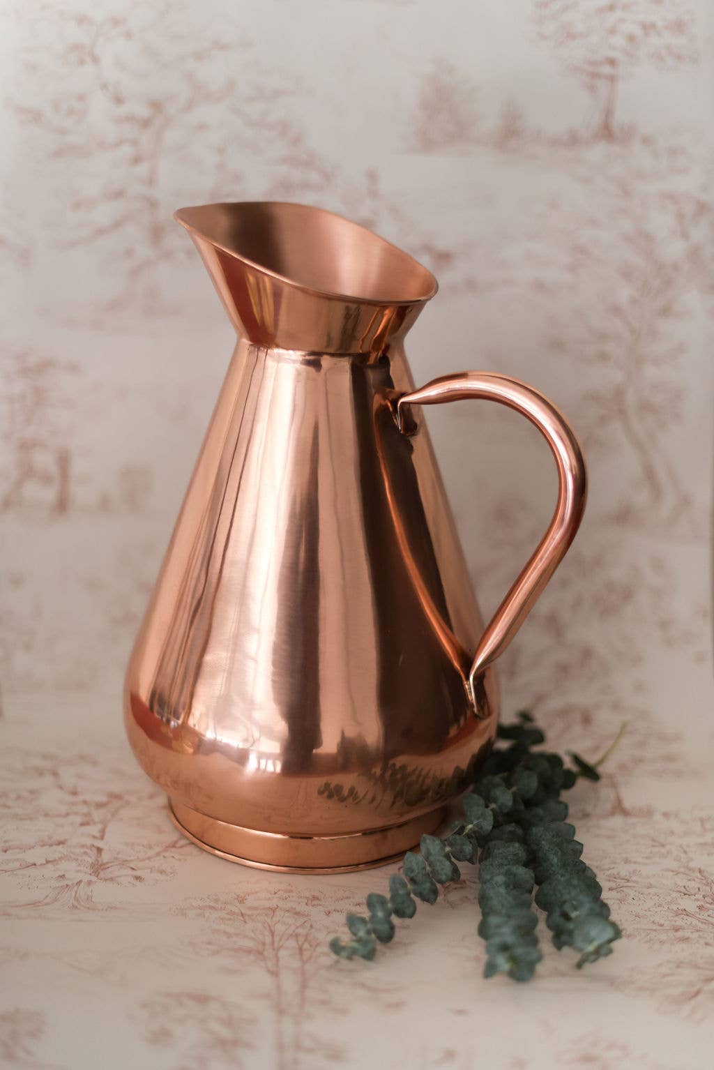 Large Solid Copper Heirloom Vase Pitcher