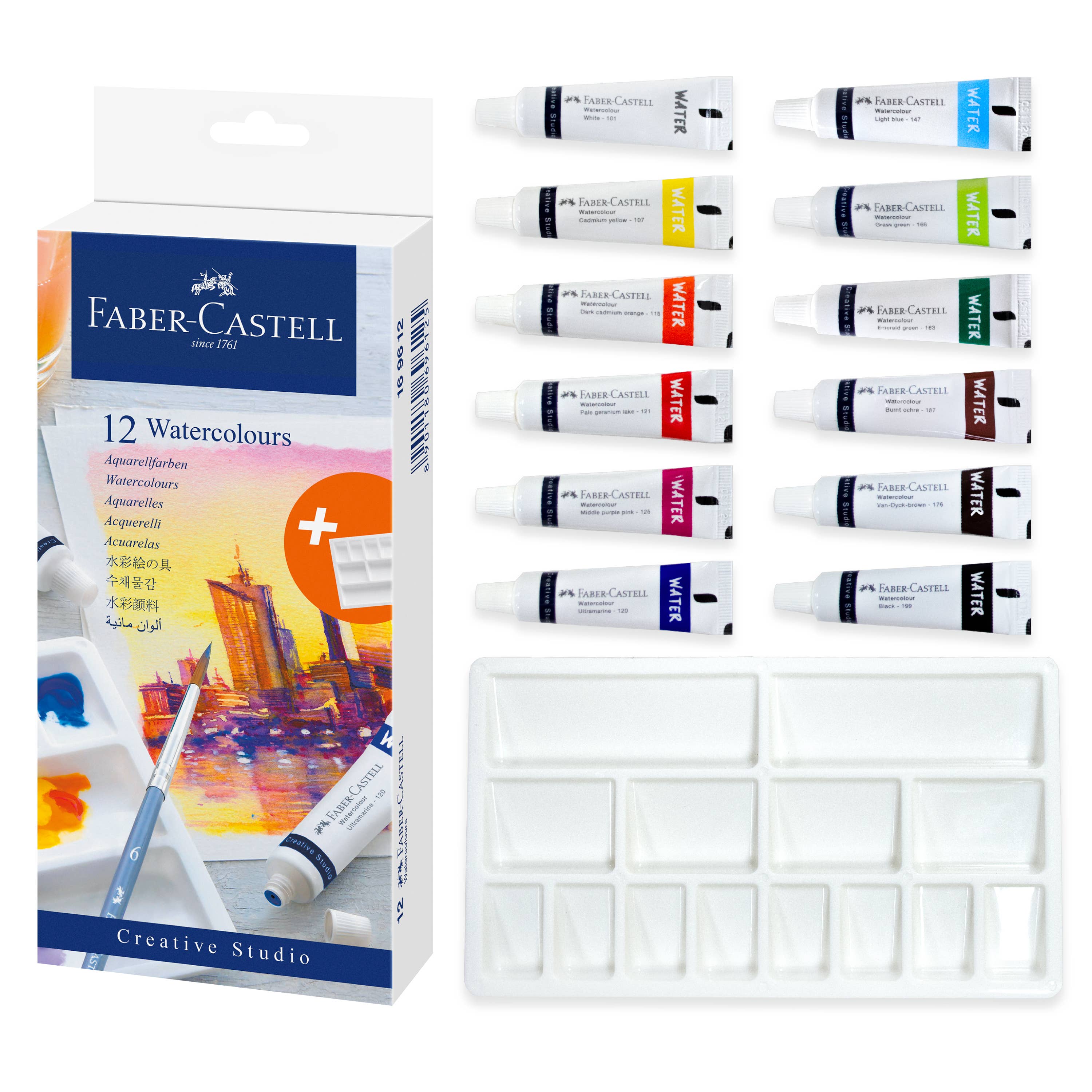 Watercolors, Set of 12 Paint Tubes for Artists