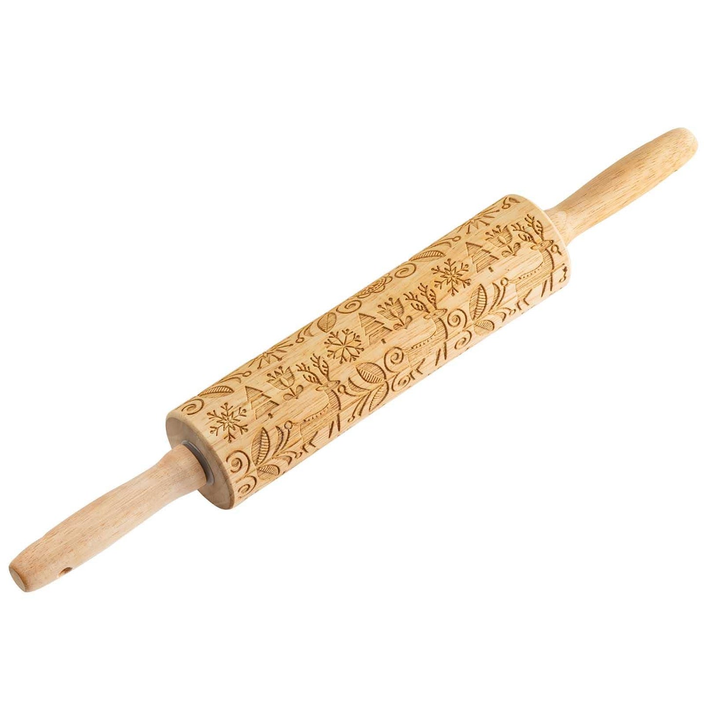 15.25" Embossed Rolling Pin, Winter Design
