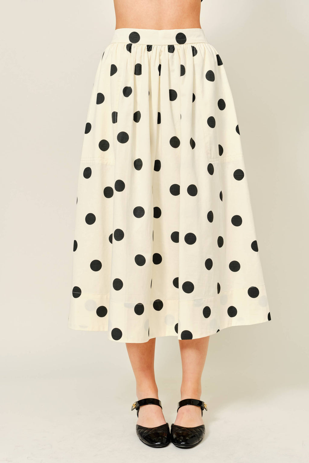 Dot Print Midi Full Skirts