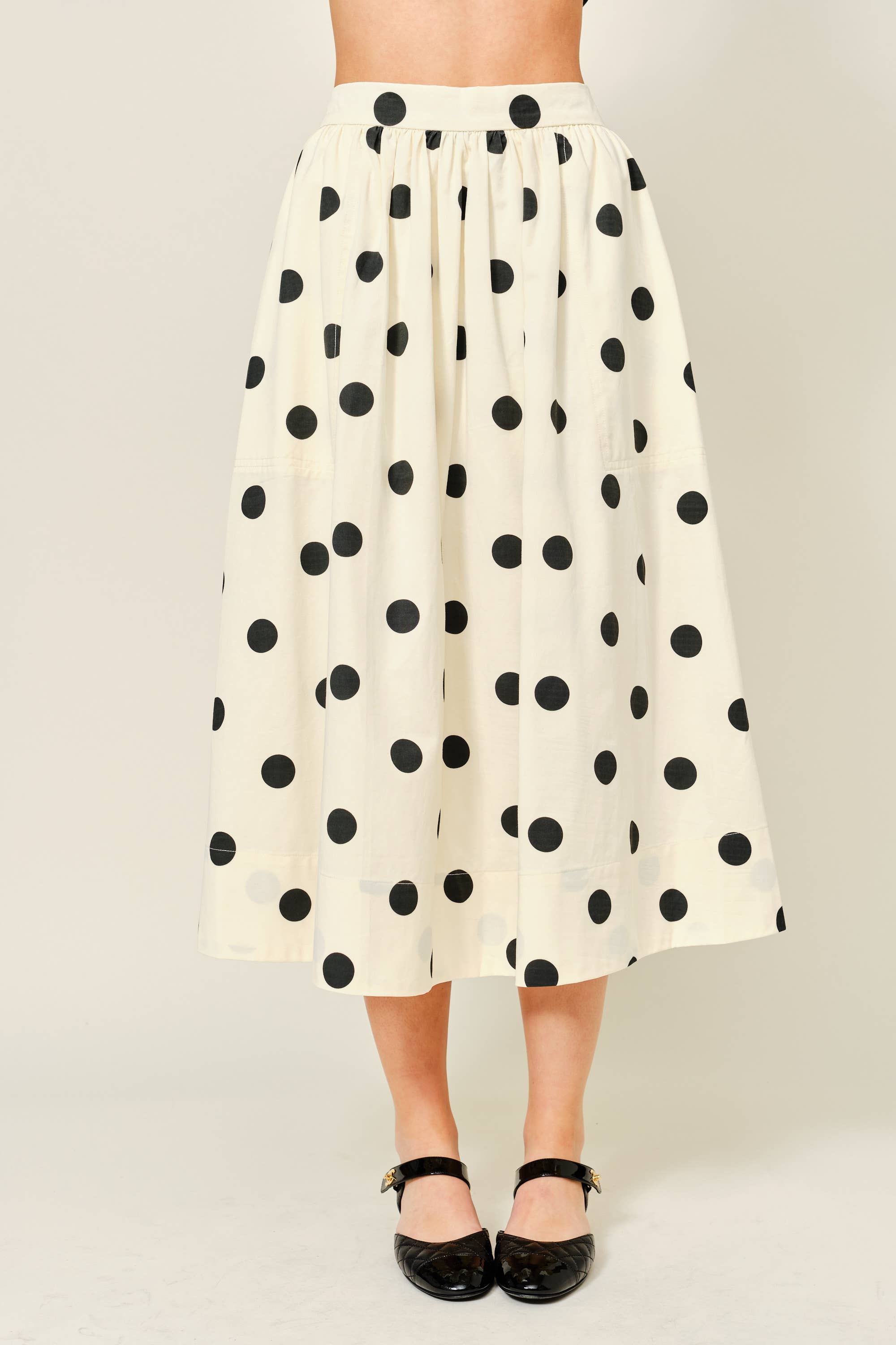 Dot Print Midi Full Skirts