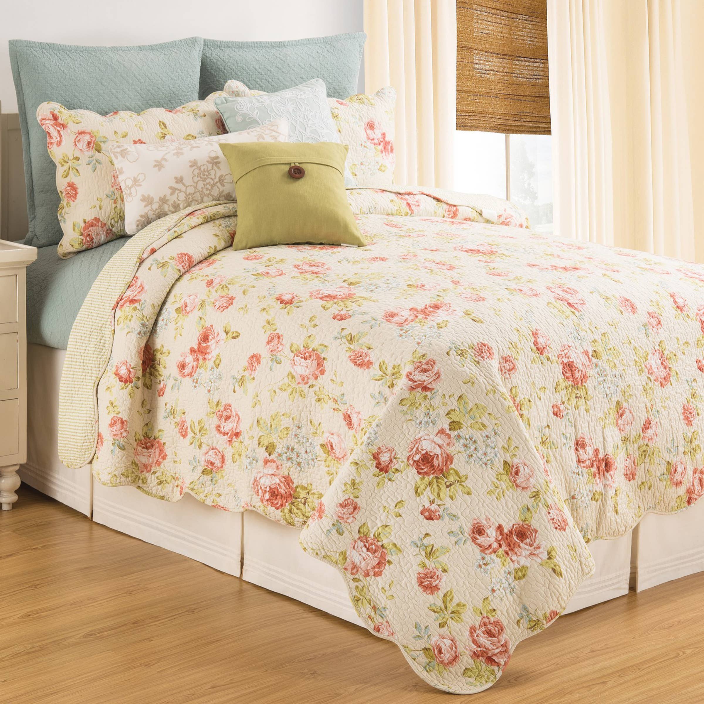 Whitney Pink Floral Quilt Full/Queen