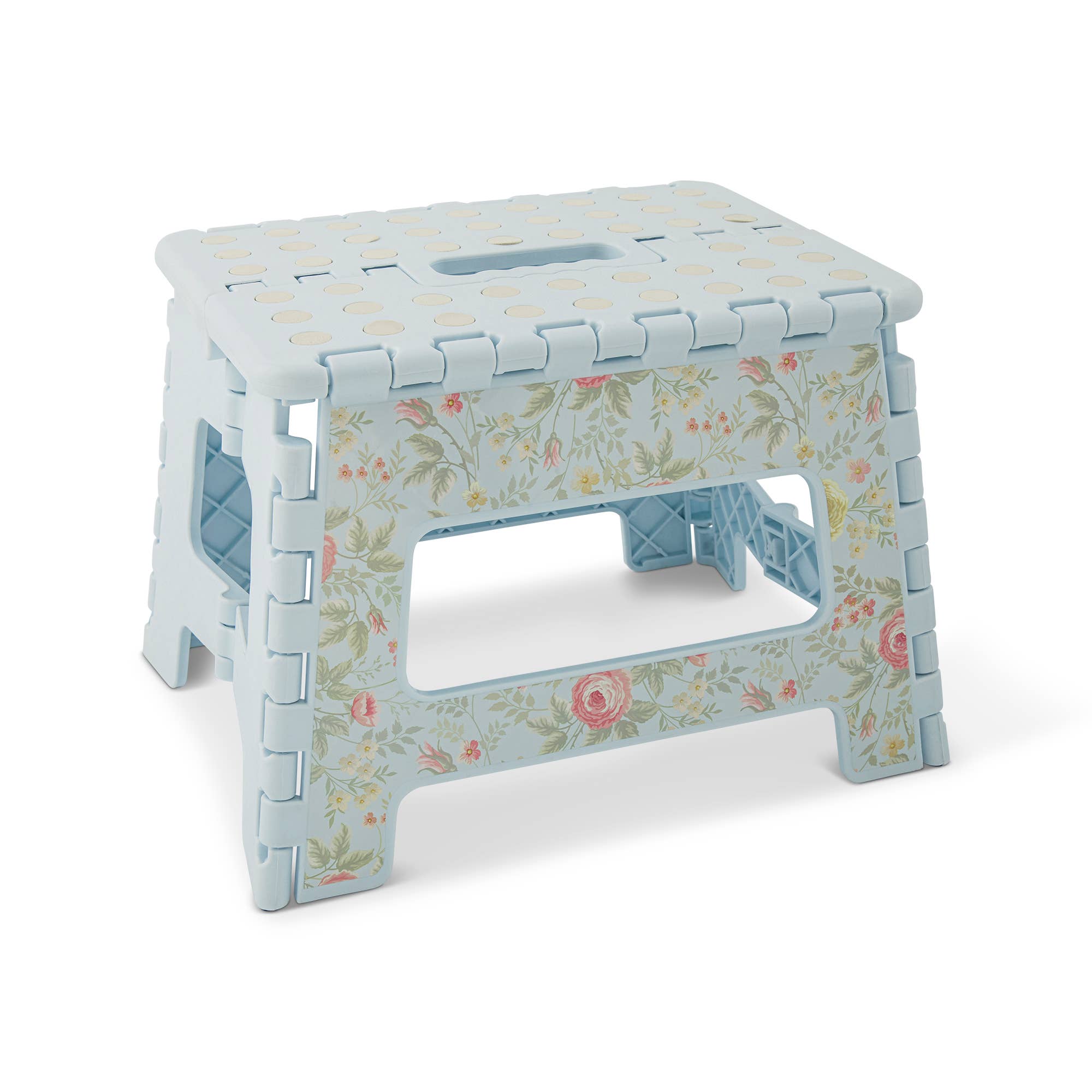 9" Printed Foldable Step Stool - Blue Botanical