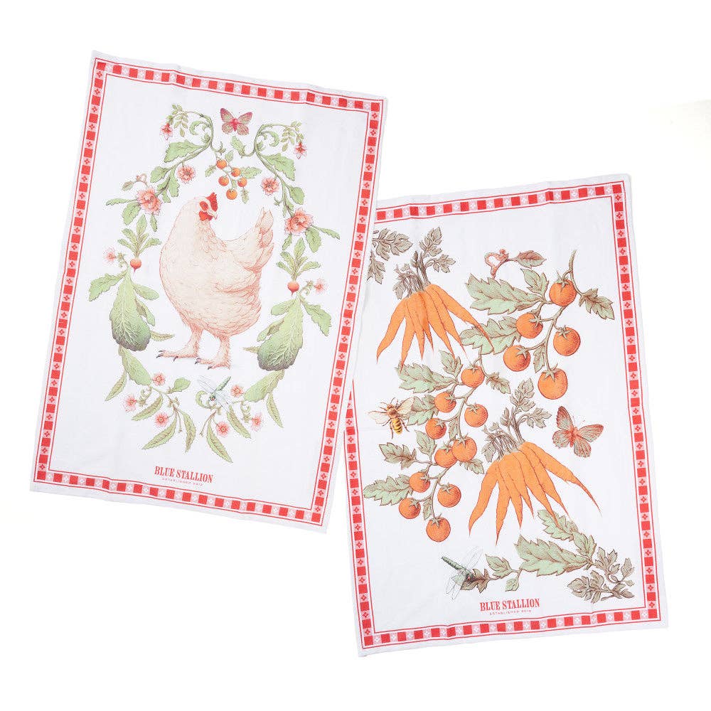 Red Farm Toile Apron & Tea Towels Set